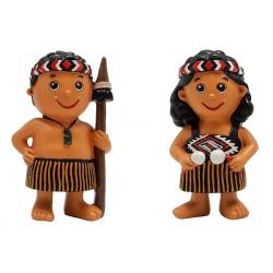 Maori Boy and Girl Figurine Set