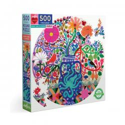 Birds and Flowers 500 Piece Round Puzzle